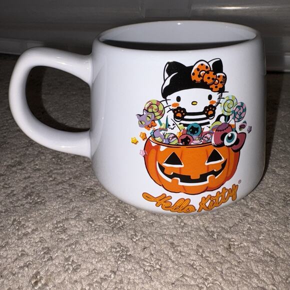 Hello Kitty Halloween Jack O Lantern Ceramic Mug 14oz Sanrio NEW - Picture 3 of 6